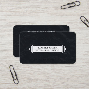 Moderne Zwart-Wit Fitness Trainer Coach Chic Visitekaartje
