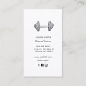 Moderne zwart-wit fitness trainer visitekaartje (Voorkant)