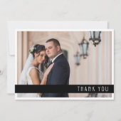 Moderne Zwart Wit Foto Bruiloft Dank u Kaart (Voorkant)