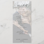 Moderne zwart-wit foto bruiloft menu (Voorkant)