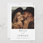 Moderne zwart-wit foto bruiloft uitnodiging (Achterkant)