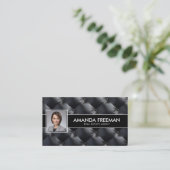 Moderne zwart-wit foto makelaar visitekaartje (Staand voorkant)