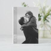 Moderne zwart-wit foto QR-code bruiloft Save The Date (Staand voorkant)