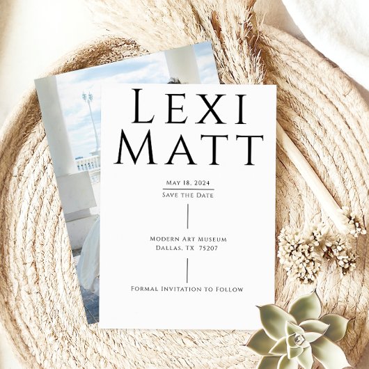 Moderne zwart-wit foto Save the Date