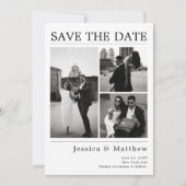 Moderne zwart-wit fotokrant bruiloft save the date (Voorkant)