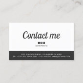 Moderne zwart-wit gedurfde naam visitekaartje (Achterkant)