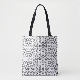 Moderne zwart-wit geometrische driehoek patroon draagtas