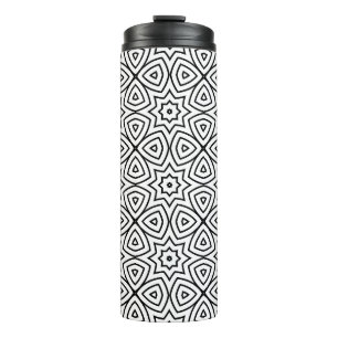 Moderne zwart-wit geometrische patroon thermosbeker