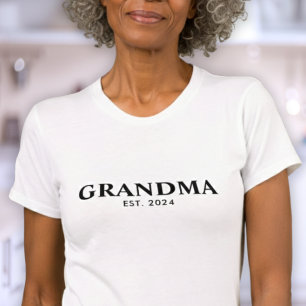 Moderne zwart-wit gevestigde oma t-shirt