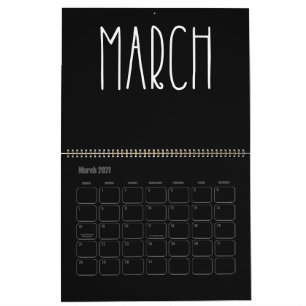 Moderne zwart-wit gevulde kalender
