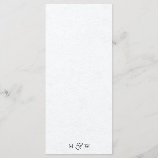 Moderne zwart-wit grafische blad grafische Huwelij Menu (Achterkant)