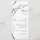 Moderne zwart-wit grafische blad grafische Huwelij Menu (Voorkant)