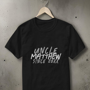 Moderne zwart-wit grunge voor de koele oom t-shirt