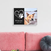 Moderne Zwart Wit Huisdier Memorial Foto Keepsake Canvas Afdruk (Insitu (Woonkamer))