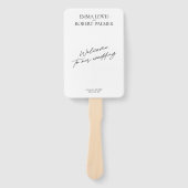 Moderne Zwart & Wit Huwelijksprogramma Fans Handwaaier (Voorkant)