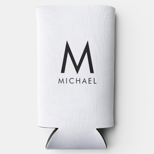 Moderne zwart-wit Initiaal monogram Sjabloon (Voorkant)