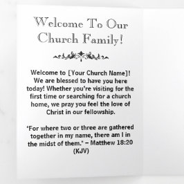 Moderne zwart-wit kerk verbinding brochures drieluik kaart