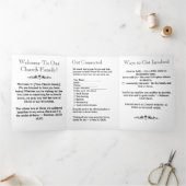 Moderne zwart-wit kerk verbinding brochures drieluik kaart (Binnen)