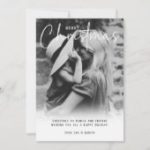 Moderne zwart & wit Kerstmis groet Feestdagenkaart (Voorkant)