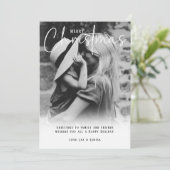 Moderne zwart & wit Kerstmis groet Feestdagenkaart (Staand voorkant)