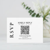 Moderne zwart-wit klassieke RSVP-kaart RSVP Kaartje (Staand voorkant)