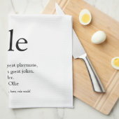 Moderne zwart-wit leuke oom  theedoek (Quarter Fold)