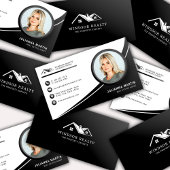 Moderne zwart-wit makelaar foto visitekaartje