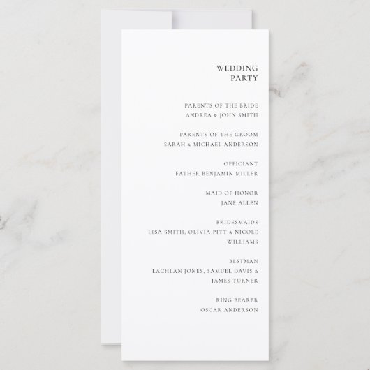 Moderne zwart-wit minimale bruiloft (Achterkant)