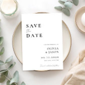 Moderne zwart-wit minimale bruiloft save the date