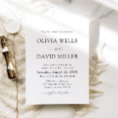 Moderne zwart-wit minimalistische bruiloft kaart