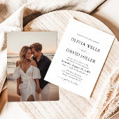 Moderne zwart-wit minimalistische bruiloft kaart