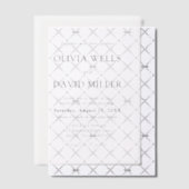 Moderne zwart-wit minimalistische bruiloft vellum uitnodigingen (Offset (Uitnodiging))