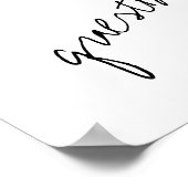 Moderne Zwart & Wit Minimalistische Script Bruilof Poster (Hoek)