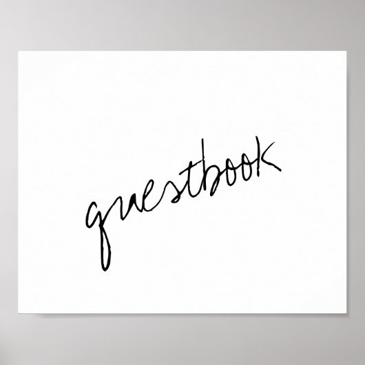 Moderne Zwart & Wit Minimalistische Script Bruilof Poster (Voorkant)
