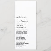 Moderne Zwart & Wit Minimalistische Script Bruilof Programma (Voorkant)