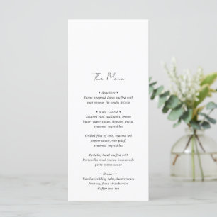 Moderne zwart-wit minimalistische trouwdag menu