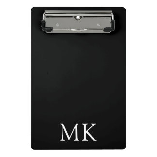 Moderne zwart-wit monogram Initialen Mini Klembord