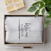 Moderne zwart-wit monogrammed naam tissuepapier (Geschenk)