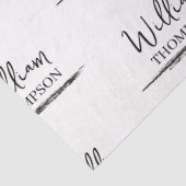 Moderne zwart-wit monogrammed naam tissuepapier (Detail)