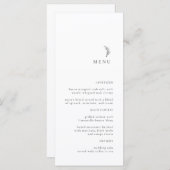 Moderne Zwart-wit Olijftak Bruiloft Menu (Voorkant / Achterkant)
