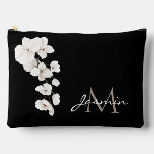 Moderne zwart-wit orchideeën Floral Monogram Etui