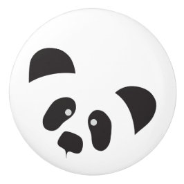 Moderne Zwart & Wit Panda Keramische Pull Knop