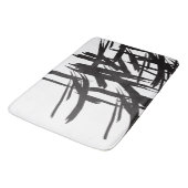Moderne zwart-wit penseelstreken Minimalistisch Badmat (Gekanteld)