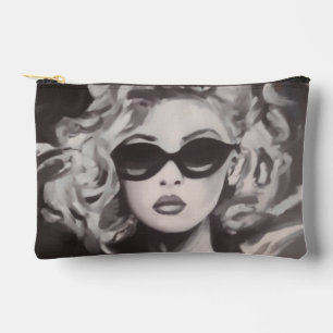 Moderne zwart-wit popart damestas voor make-up etui