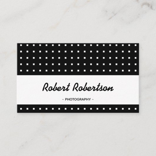 Moderne Zwart-wit Professional Visitekaartje (Voorkant)