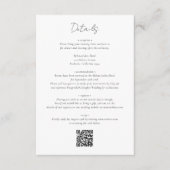 Moderne zwart-wit QR code bruiloft Informatiekaartje (Voorkant)