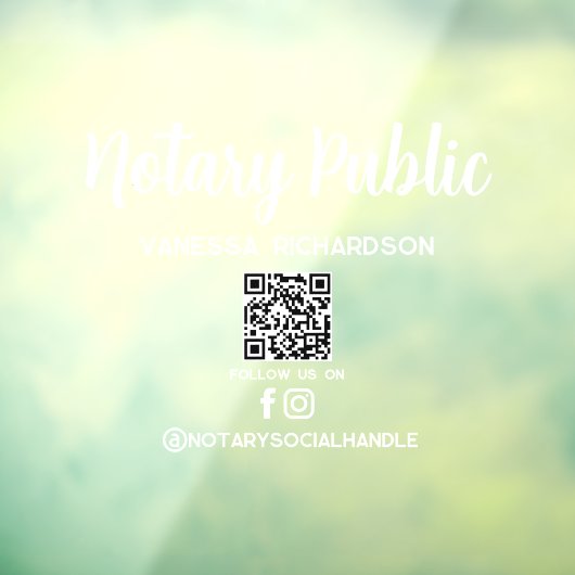 Moderne Zwart & Wit QR Code Notaris Volg ons Raamsticker (Vel 3)