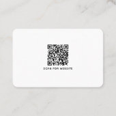 Moderne Zwart-Wit QR-Code Professioneel Visitekaartje (Achterkant)