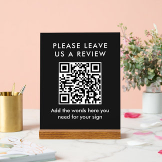 Moderne zwart-wit QR-code voor het achterlaten van Acryl Bord