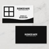Moderne Zwart-wit Raamreiniging Visitekaartje (Voorkant / Achterkant)
